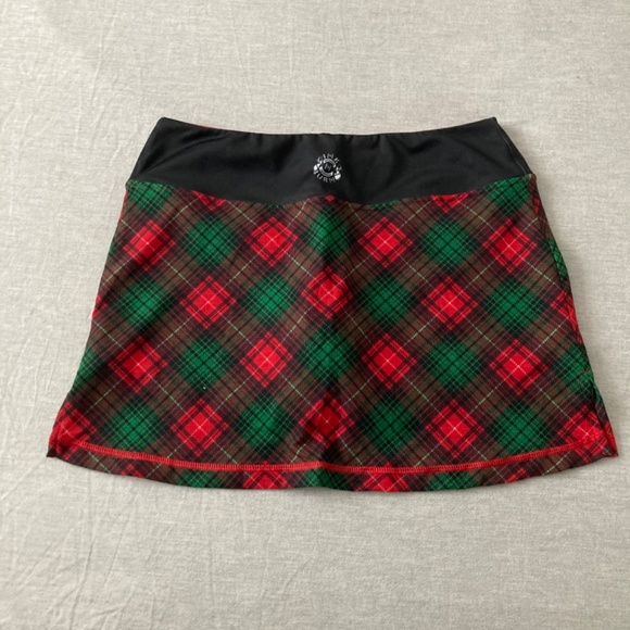 INKnBURN INB Classic Winter plaid design Running Skirt Skort w/shorts sz 10 - Picture 4 of 8